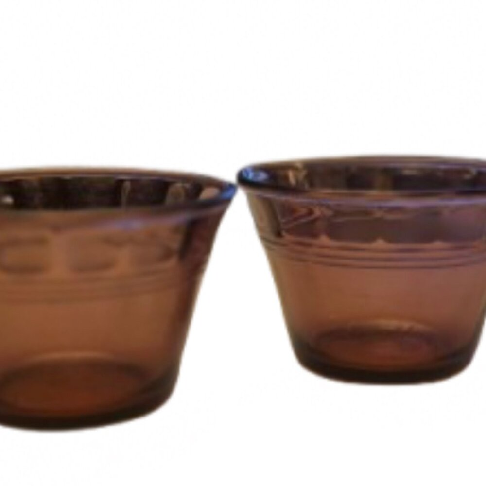 Amethyst Glass Custard Cups
